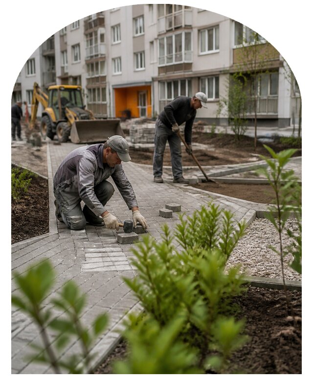 Благоустройство двора многоквартирного дома в Альметьевске